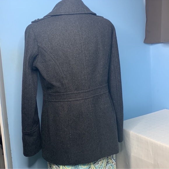 MICHAEL Michael Kors Wool Blend Peacoat Double Breasted in Dark Grey,.Size S. - Picture 4 of 11